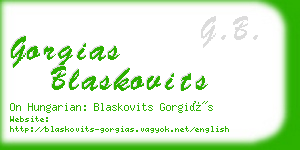 gorgias blaskovits business card